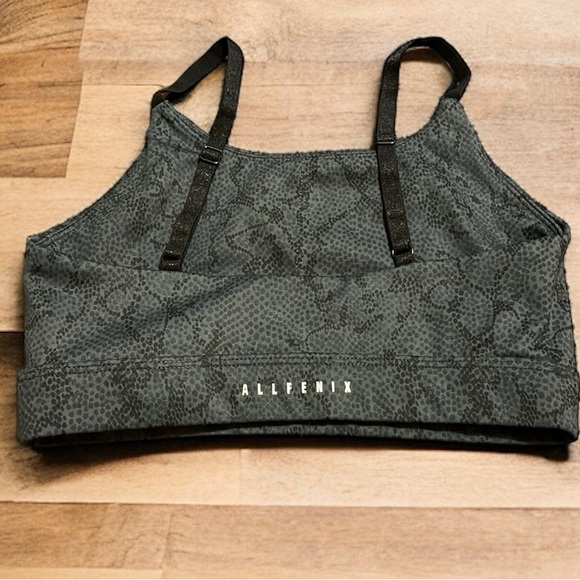 ALL FENIX Animal Print Sports Bra - Graphite - XS - Picture 2 of 11